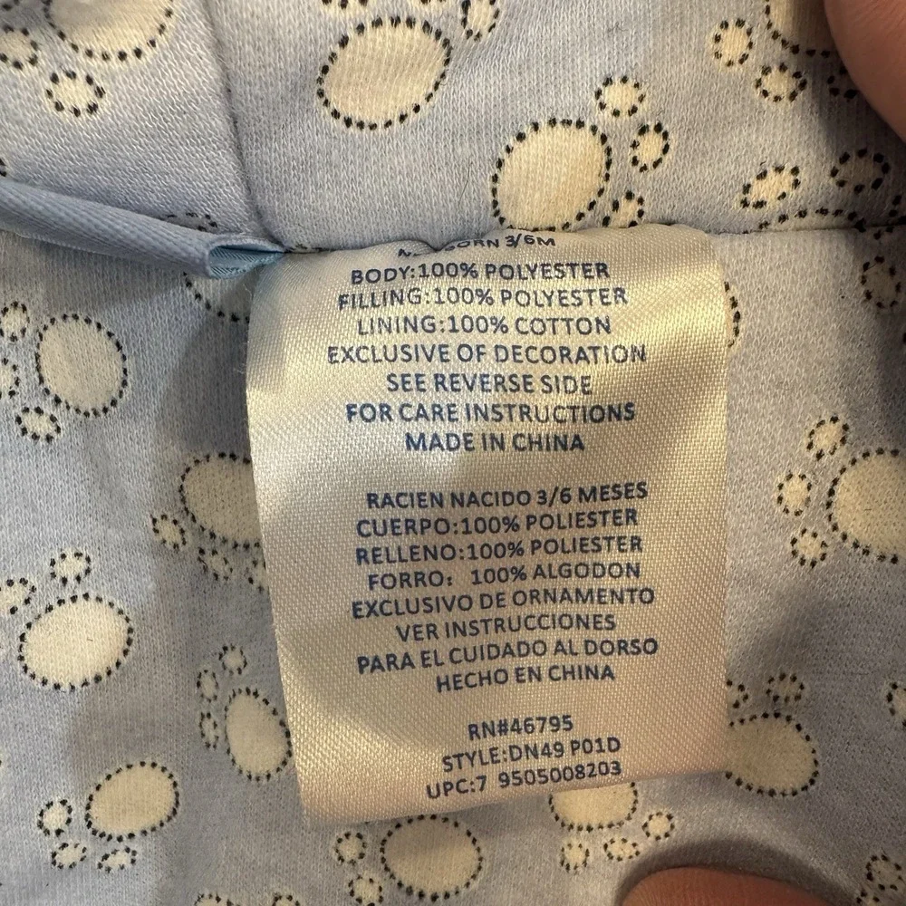 Winnie the Pooh Infant Fleece Sherpa Bunting Snowsuit 3-6 Months Small Hooded